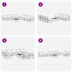 vidaXL Záhradná súprava gaučov 9 pcs Biela a béžová 79 x 79 x 37 cm – Obrázok 6