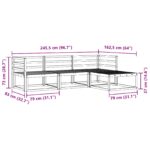 vidaXL Záhradná súprava gaučov 4 pcs Biela 245,5 x 162,5 x 73 cm – Obrázok 7