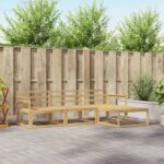 vidaXL Záhradná súprava gaučov 4 pcs Biela 249,5 x 162,5 x 73 cm