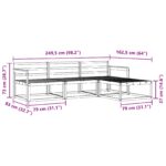 vidaXL Záhradná súprava gaučov 4 pcs Biela 249,5 x 162,5 x 73 cm – Obrázok 7