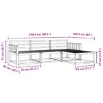 vidaXL Záhradná súprava gaučov 4 pcs Biela 249,5 x 162,5 x 73 cm – Obrázok 7