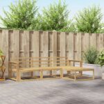 vidaXL Záhradná súprava gaučov 4 pcs Biela 257,5 x 162,5 x 73 cm