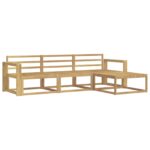 vidaXL Záhradná súprava gaučov 4 pcs Biela 257,5 x 162,5 x 73 cm – Obrázok 2