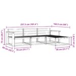 vidaXL Záhradná súprava gaučov 4 pcs Biela 257,5 x 162,5 x 73 cm – Obrázok 7
