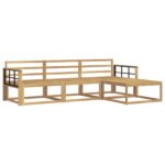 vidaXL Záhradná súprava gaučov 4 pcs Biela 249,5 x 162,5 x 73 cm – Obrázok 2