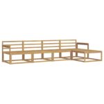 vidaXL Záhradná súprava gaučov 5 pcs Biela 329 x 162,5 x 73 cm – Obrázok 2