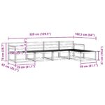 vidaXL Záhradná súprava gaučov 5 pcs Biela 329 x 162,5 x 73 cm – Obrázok 7