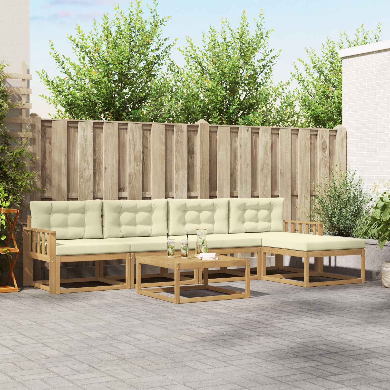 3386334_1.jpg vidaXL Záhradná súprava gaučov 6 pcs Biela a krémová 79 x 79 x 37 cm – Obrázok 1