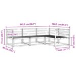 vidaXL Záhradná súprava gaučov 4 pcs Biela 245,5 x 166,5 x 73 cm – Obrázok 6