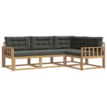 vidaXL Záhradná súprava gaučov 3 pcs Biela a antracitová Polyester – Obrázok 2