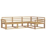 vidaXL Záhradná súprava gaučov 4 pcs Biela 250 x 170,5 x 73 cm – Obrázok 2