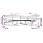vidaXL Záhradná súprava gaučov 4 pcs Biela 250 x 170,5 x 73 cm – Obrázok 6