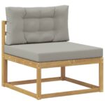 vidaXL Záhradná súprava gaučov 3 pcs Biela a svetlosivá Polyester – Obrázok 3