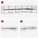 vidaXL Záhradná súprava gaučov 5 pcs Biela 325 x 166,5 x 73 cm – Obrázok 6