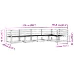 vidaXL Záhradná súprava gaučov 5 pcs Biela 325 x 166,5 x 73 cm – Obrázok 7