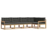 vidaXL Záhradná súprava gaučov 4 pcs Biela a antracitová Polyester – Obrázok 2