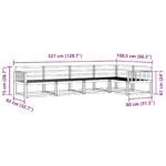 vidaXL Záhradná súprava gaučov 5 pcs Biela 327 x 168,5 x 73 cm – Obrázok 7