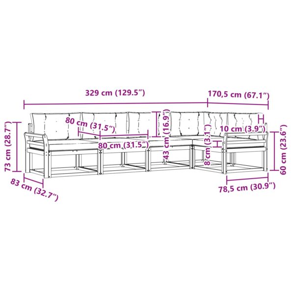 vidaXL Záhradná súprava gaučov 4 pcs Biela a béžová Polyester – Obrázok 8