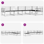 vidaXL Záhradná súprava gaučov 5 pcs Biela 327 x 168,5 x 73 cm – Obrázok 6