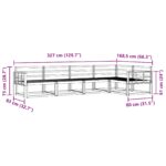 vidaXL Záhradná súprava gaučov 5 pcs Biela 327 x 168,5 x 73 cm – Obrázok 7