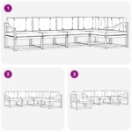 vidaXL Záhradná súprava gaučov 4 pcs Biela a antracitová Polyester – Obrázok 7