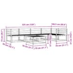 vidaXL Záhradná súprava gaučov 6 pcs Biela 79 x 79 x 37 cm – Obrázok 9