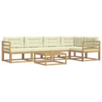 vidaXL Záhradná súprava gaučov 6 pcs Biela a krémová 79 x 79 x 37 cm – Obrázok 2
