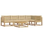 vidaXL Záhradná súprava gaučov 6 pcs Biela a béžová 79 x 79 x 37 cm – Obrázok 2