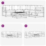 vidaXL Záhradná súprava gaučov 6 pcs Biela a béžová 79 x 79 x 37 cm – Obrázok 7