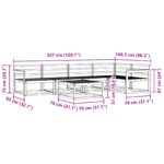 vidaXL Záhradná súprava gaučov 6 pcs Biela 79 x 79 x 37 cm – Obrázok 9