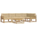 vidaXL Záhradná súprava gaučov 6 pcs Biela a béžová 79 x 79 x 37 cm – Obrázok 2