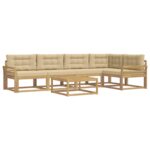 vidaXL Záhradná súprava gaučov 6 pcs Biela a béžová 79 x 79 x 37 cm – Obrázok 2