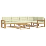 vidaXL Záhradná súprava gaučov 6 pcs Biela a krémová 79 x 79 x 37 cm – Obrázok 2