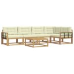 vidaXL Záhradná súprava gaučov 6 pcs Biela a krémová 79 x 79 x 37 cm – Obrázok 2