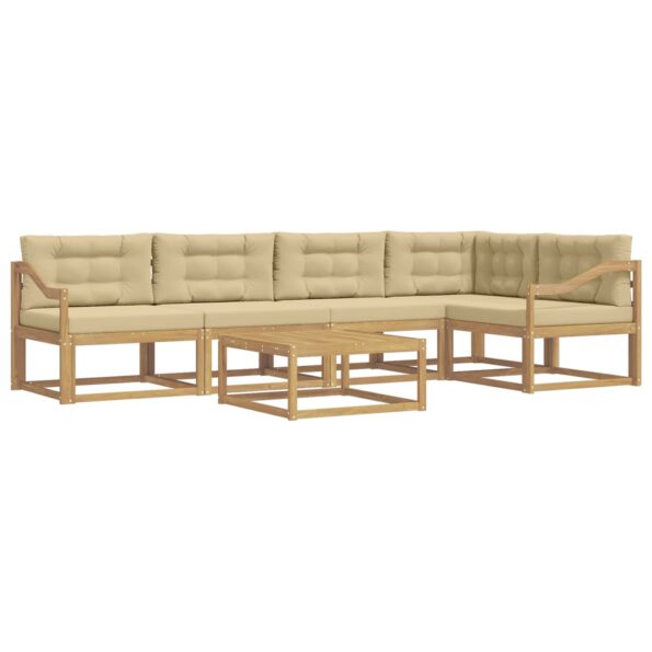 vidaXL Záhradná súprava gaučov 6 pcs Biela a béžová 79 x 79 x 37 cm – Obrázok 2