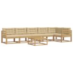 vidaXL Záhradná súprava gaučov 7 pcs Biela a béžová 79 x 79 x 37 cm – Obrázok 2