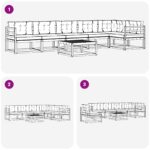vidaXL Záhradná súprava gaučov 7 pcs Biela a béžová 79 x 79 x 37 cm – Obrázok 7