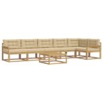 vidaXL Záhradná súprava gaučov 7 pcs Biela a béžová 79 x 79 x 37 cm – Obrázok 2