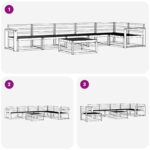 vidaXL Záhradná súprava gaučov 7 pcs Biela 79 x 79 x 37 cm – Obrázok 8