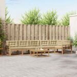 vidaXL Záhradná súprava gaučov 7 pcs Biela a béžová 79 x 79 x 37 cm