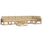 vidaXL Záhradná súprava gaučov 7 pcs Biela a béžová 79 x 79 x 37 cm – Obrázok 2