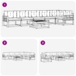 vidaXL Záhradná súprava gaučov 7 pcs Biela a béžová 79 x 79 x 37 cm – Obrázok 7