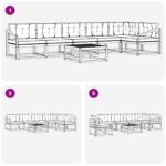 vidaXL Záhradná súprava gaučov 7 pcs Biela a krémová 79 x 79 x 37 cm – Obrázok 7