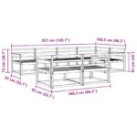 vidaXL Záhradná súprava gaučov 8 pcs Biela 327 x 168,5 x 73 cm – Obrázok 6