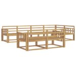 vidaXL Záhradná súprava gaučov 8 pcs Biela 327 x 168,5 x 73 cm – Obrázok 2