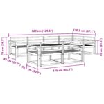 vidaXL Záhradná súprava gaučov 8 pcs Biela 329 x 170,5 x 73 cm – Obrázok 6