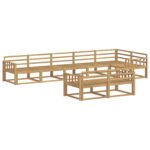 vidaXL Záhradná súprava gaučov 8 pcs Biela 406 x 168,5 x 73 cm – Obrázok 2