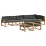 vidaXL Záhradná súprava gaučov 6 pcs Biela a antracitová Polyester – Obrázok 2