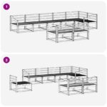 vidaXL Záhradná súprava gaučov 8 pcs Biela 404 x 166,5 x 73 cm – Obrázok 6