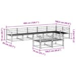 vidaXL Záhradná súprava gaučov 8 pcs Biela 404 x 166,5 x 73 cm – Obrázok 7